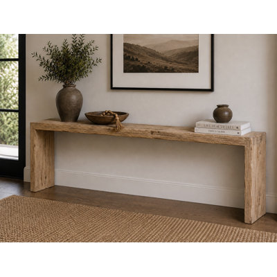 Console rétro en cascade patinée naturelle d'environ 9 à 9,5 pieds de long