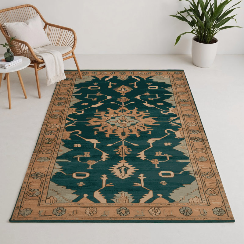 Overdyed Blue Indoor and Outdoor Area Rug, Rectangle 3' x 5'