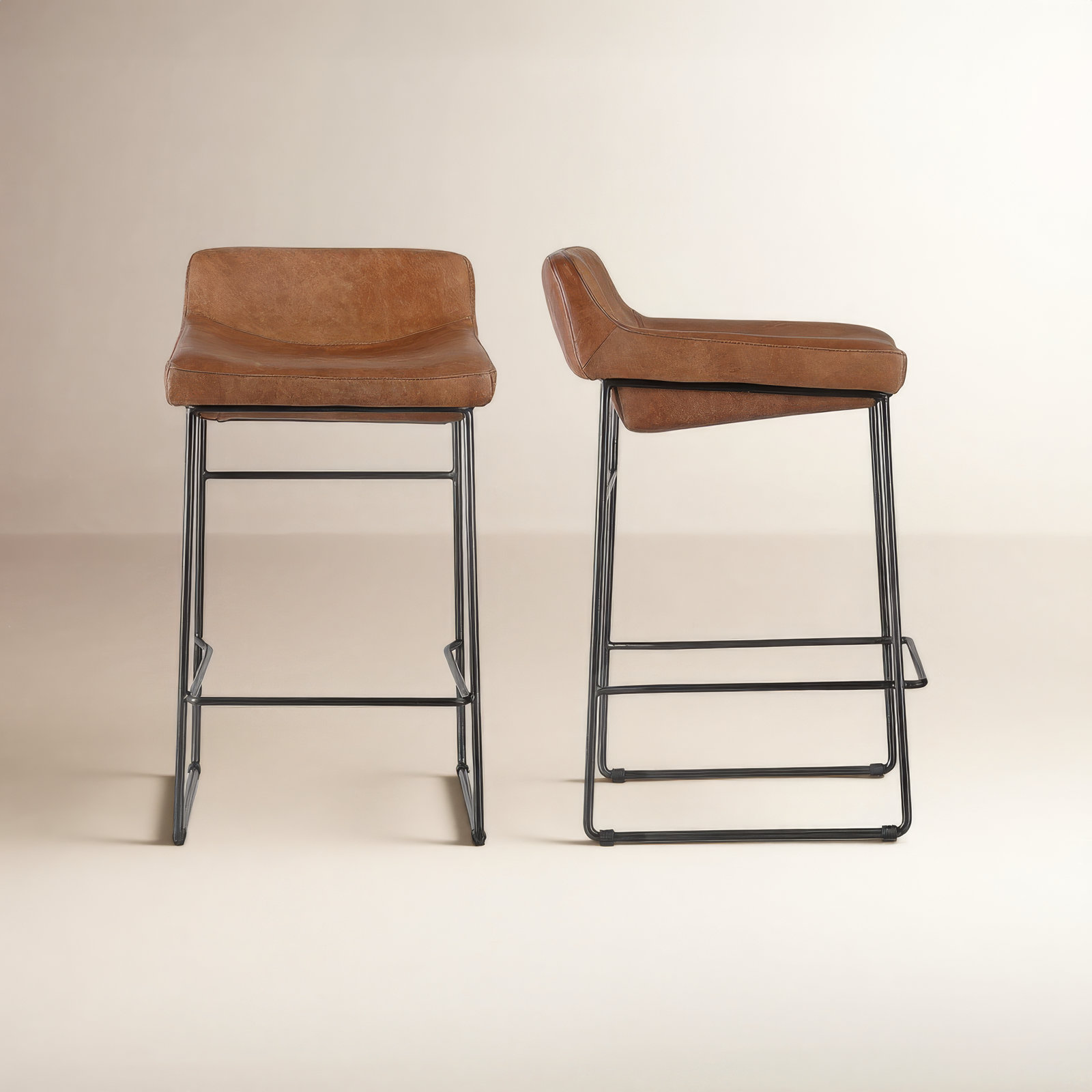 Brittany Bar & Counter Stool, Counter Stool (26” Seat Height), Cappuccino Genuine Leather