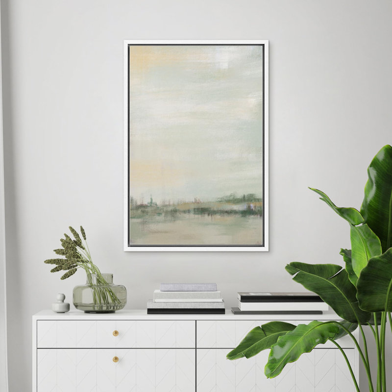 Décoration murale abstraite minimaliste contemporaine nordique de couleur grunge, Cadre flottant blanc