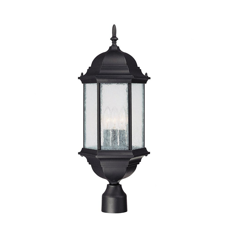 Tête de lanterne câblée à 1 lumière de 24 po Hearne, Noir