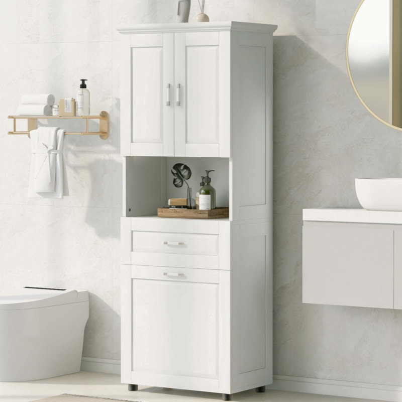 Suphi Freestanding Bathroom Cabinet, White