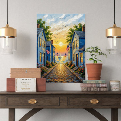 Canvas Wall Art Americana Main Street Art Print-2 Vintage Poster Print Home Decor