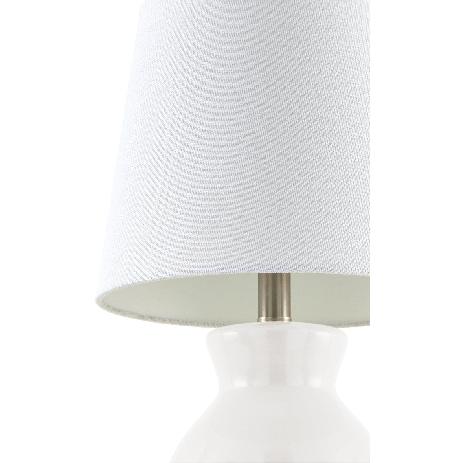 Drum Shade Lamp, White, 15'' H X 8'' W X 8'' D