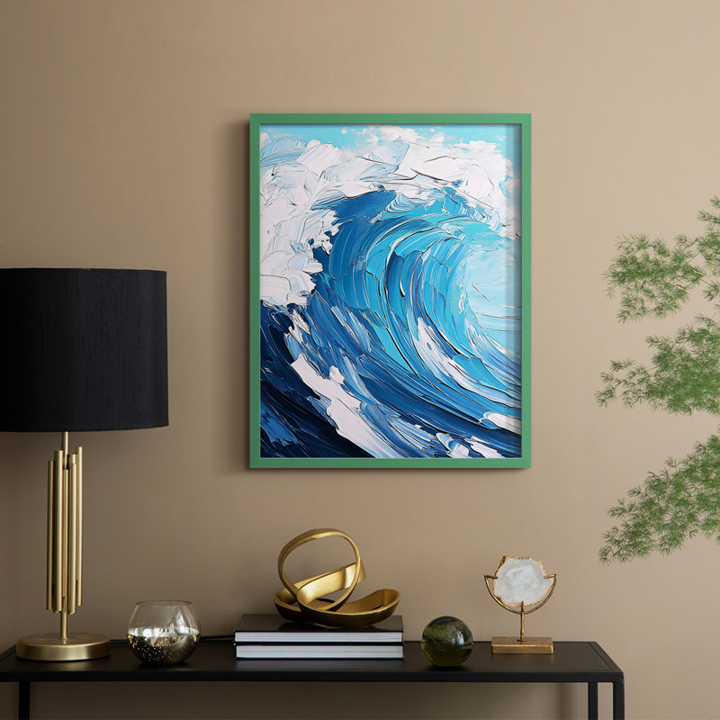 NAUTICAL Series XCII Framed Print - Solid Wood, Green, 11" H x 9" W