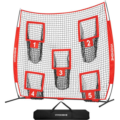 7 x 7 ft Football Throwing Net with 5 Throwing Target