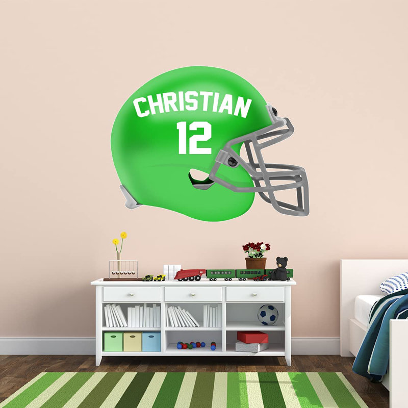 Adhésif mural casque de football, H 24 po x l 30 po, Vert