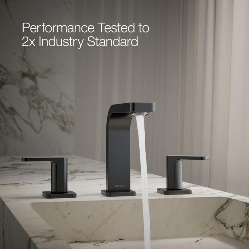 Parallel™Widespread Bathroom Faucet, 3-Hole Two Lever Handle Bathroom Sink Faucet, 1.2 GPM, Matte Black, 1.2 GPM