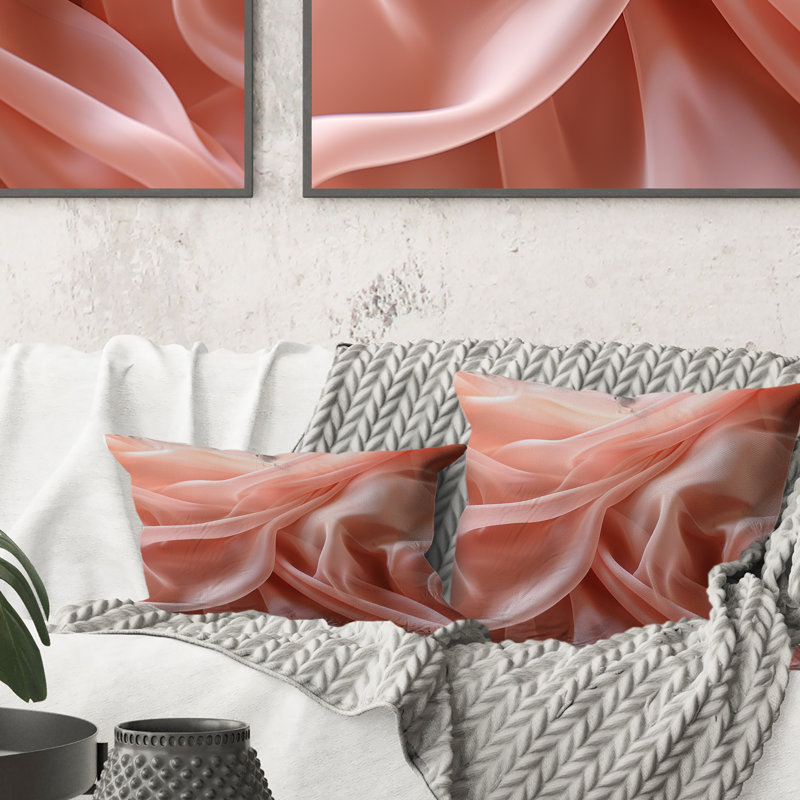 Coussin Smooth Pink Elegant Minimal Glam Wave I - Abstract Shapes