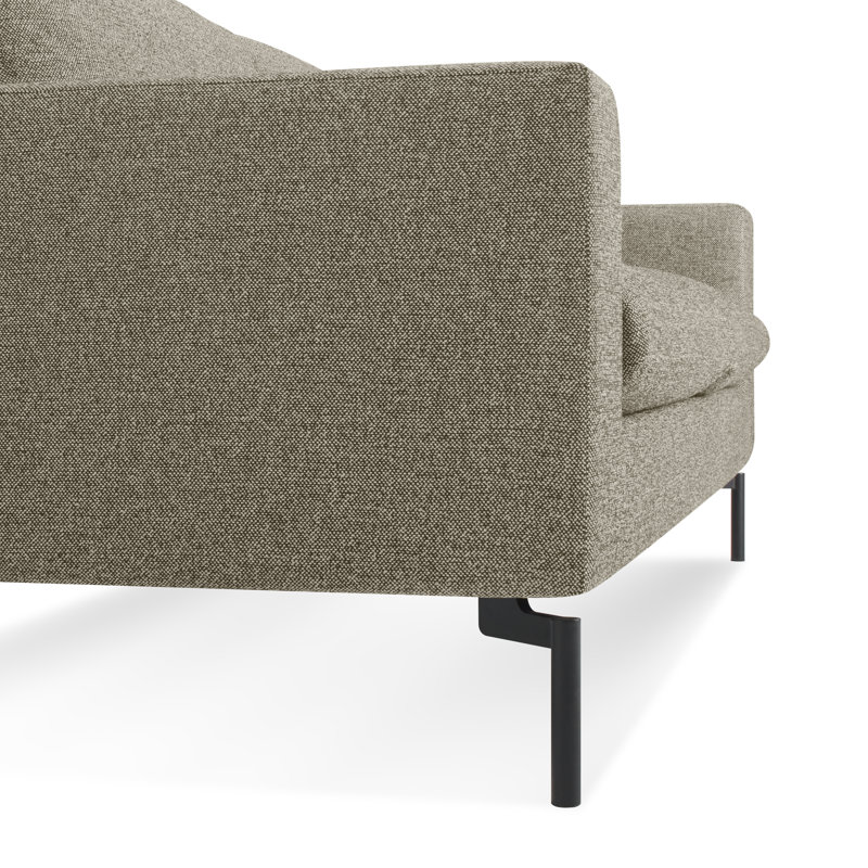 Nouveau canapé à accoudoirs carrés standard, Noir, H 32 po x l 104 po x P 35 po, Sanford Black Crossweave