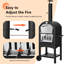 Iron Freestanding Wood-Fired Pizza Oven in Black