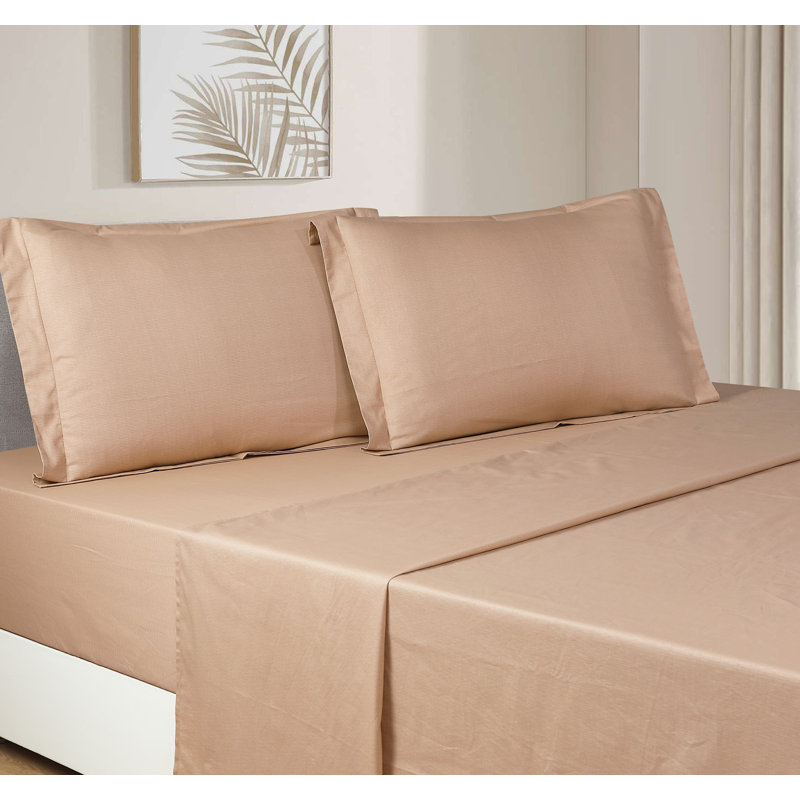 Ensemble de draps 100% coton brun Demi