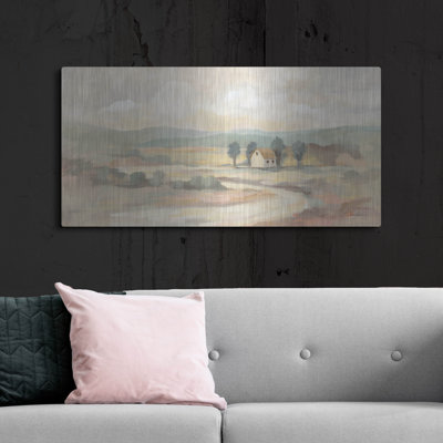 Art mural luxueux «White Road» par Silvia Vassileva, 48 po x 24 po