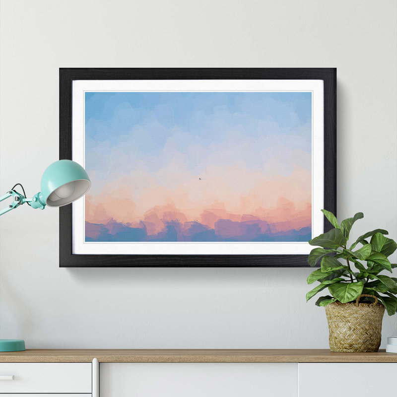 Airplane over Florida in Abstract - Picture Frame Graphic Art Print, Black Framed, 27cm H x 36cm W x 2cm D
