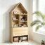 Bureau escamotable pliable avec tablettes de rangement et structure en fer