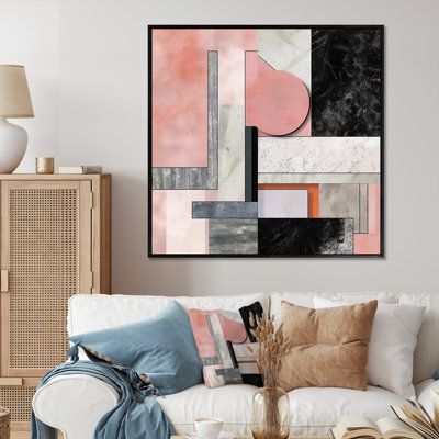 Marble agate de granit avec touches dorées - impression d'art moderne sur toile géométrique