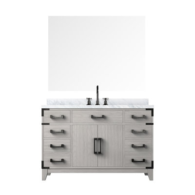Laurel 48 in W x 22 in D Single Bath Vanity Mirror and Faucet Set