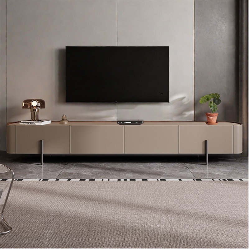 Meuble télé moderne de style nordique, Gris beige, 70.87"