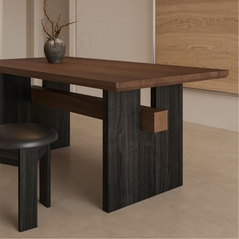 Table de salle à manger rétro et élégante en bois massif, H 29,52 po x L 62,99 po x l 27,55 po