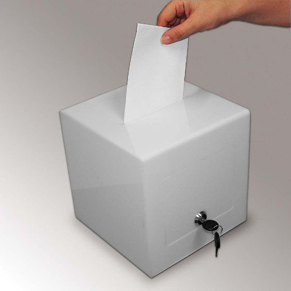 Boîte de vote en plastique culbuté, Blanc