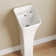 Deervalley Small Pedestal Bathroom Sink 11"L X 13"W X 35"H Ceramic One Piece Bath Sink With Overflow