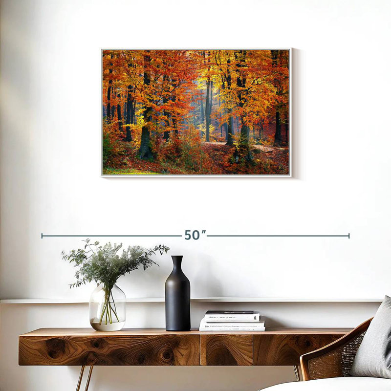 Arbres d'automne, Cadre flottant blanc, 31 po x 21 po