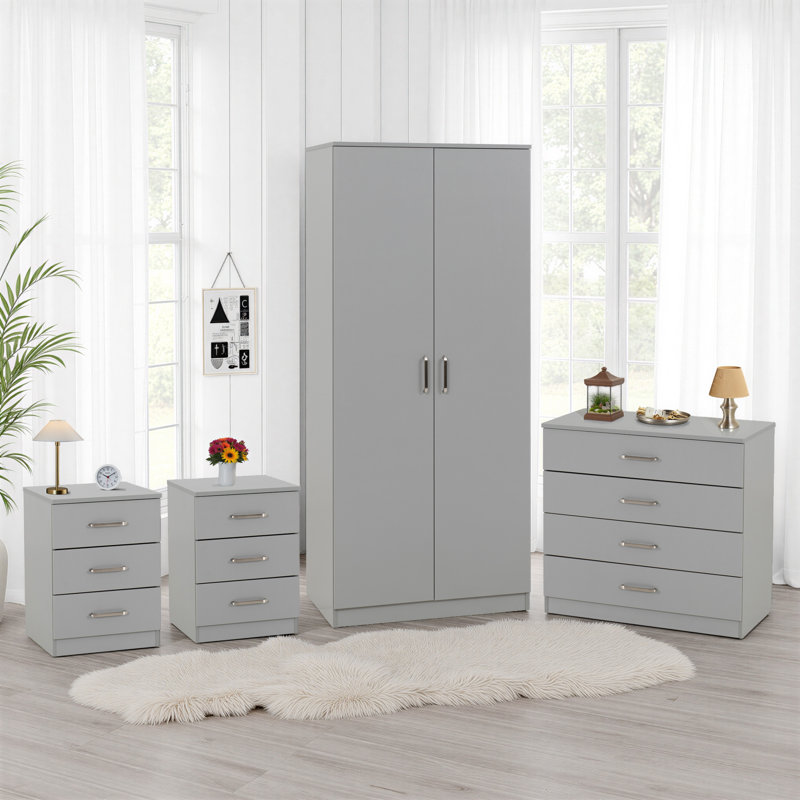 Sumrah Piece Bedroom Set, Light Grey