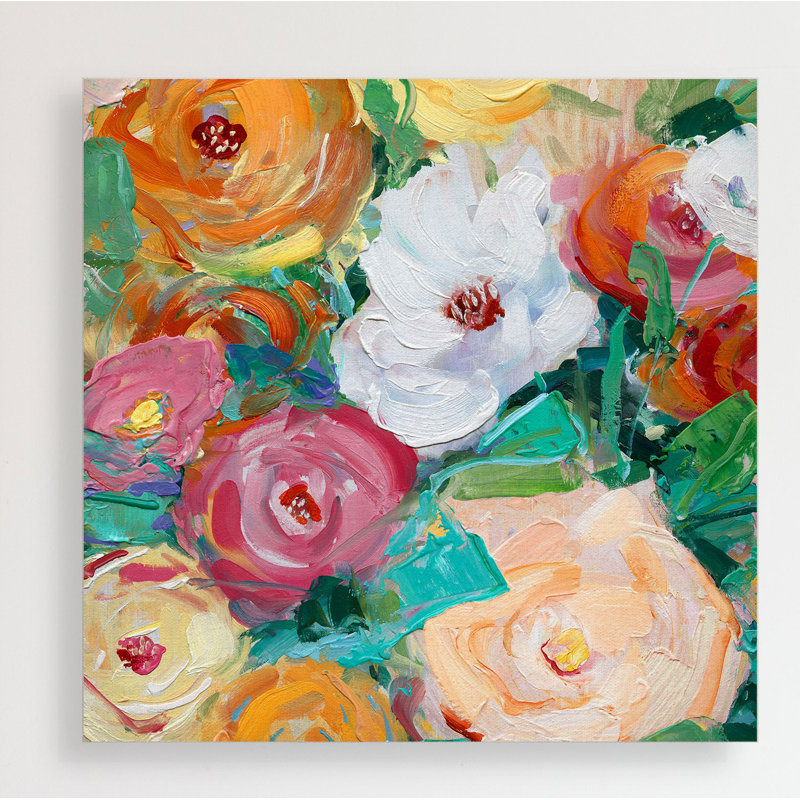 « spring brillante medley », peinture sur toile tendue, H 10 po x l 10 po x P 1,5 po