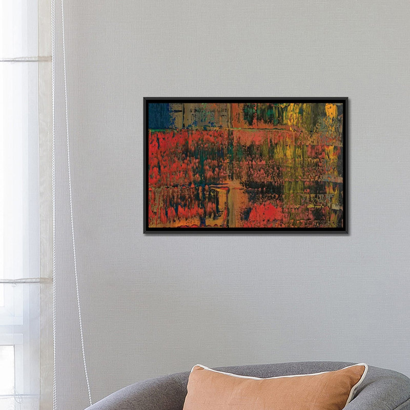 « dechuteed hard », impression sur toile, H 18 po x l 26 po x P 1,5 po, Toile avec cadre noir, Pas de tapis