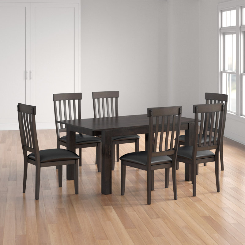 Schoenberg 6 - Person Solid Wood Solid Wood Top Four Leg Dining Set