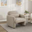 Chaise d'appoint contemporaine avec oreiller, ressorts ensachés et structure en contreplaqué