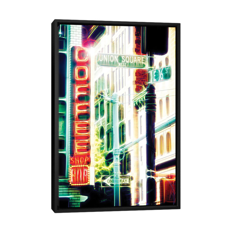 «Coffee Shop», impression sur toile, H 26 po x l 18 po x P 1,5 po, Toile avec cadre noir, Pas de tapis