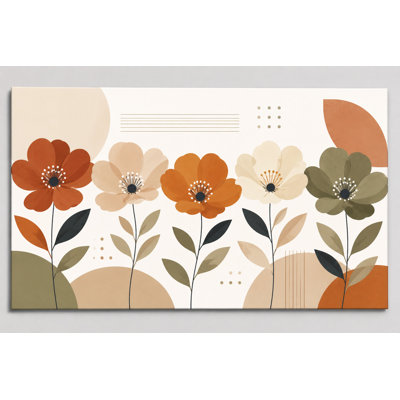 Large Scandinavian Floral Wall Art Canvas Print, Minimalist Wildflower Botanical Artwork, Modern Farmhouse Living Room Bedroom Decor 24x36 Inch Canvas Print - Ready to hang