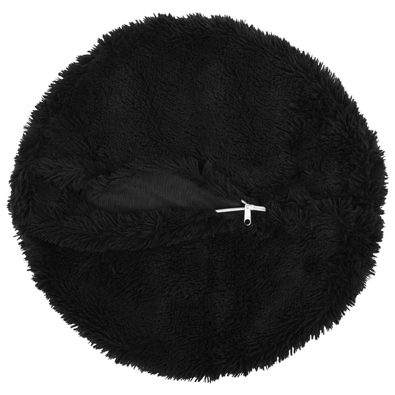 Light Green Cushion Cover, Round 40cm, Black