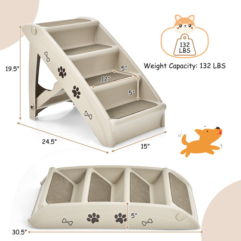 Curr Collapsible Stairs With 4 Steps, Beige