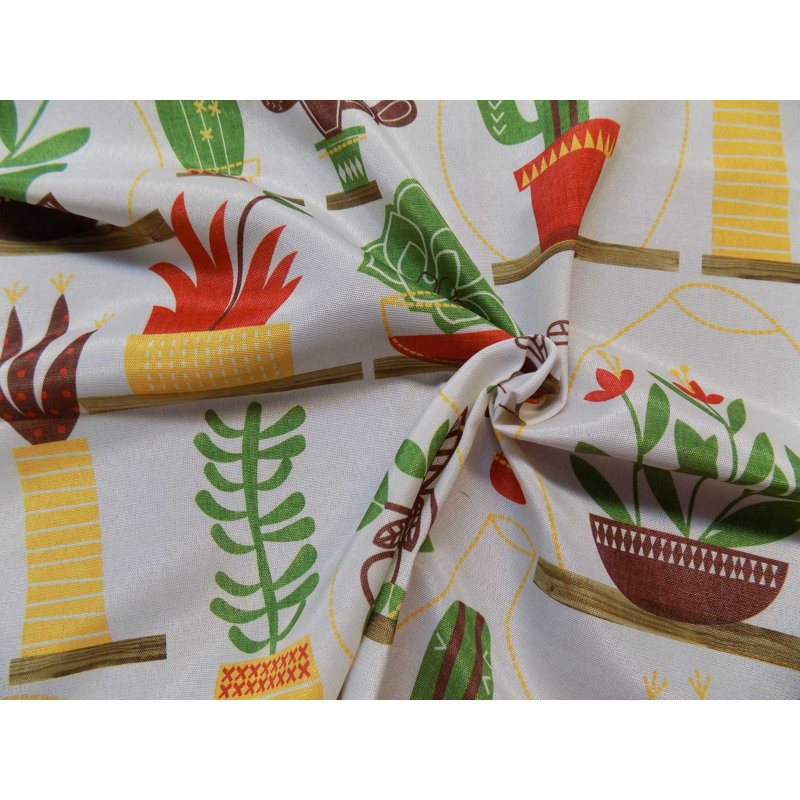 Dames Room Darkening Curtain Single Panel, Cream/Green/Brown, 130cm Width x 245cm Drop