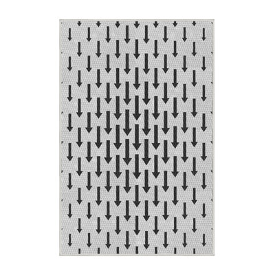 Tapis blanc/noir tissé à la machine