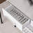 Kitchen Island With Stainless Steel Top, Open Shelves, And Drawers, Gray