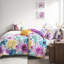 Édredon double / grand avec broderie florale bleue