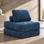 Pouf en velours côtelé, mini canapé bleu confortable pour la chambre d'étudiant ou la chambre à coucher