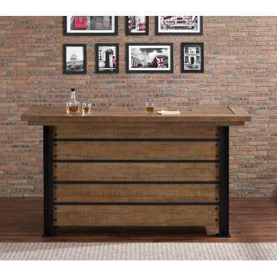 American Heritage Gateway Solid Wood Home Bar – Rust Resistant with 3 Shelves & Work Counter by American Heritage