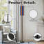 Lampe sur pied audacieuse à rayures verticales orange bleu à motif géométrique à intensité variable avec télécommande