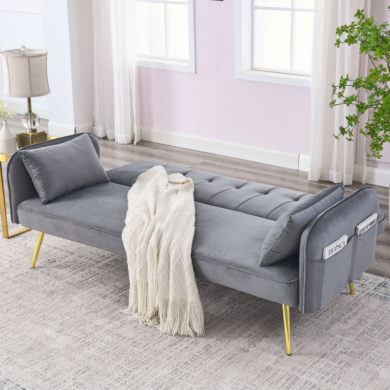 Canapé-lit convertible 72,5 po Modern, Gris