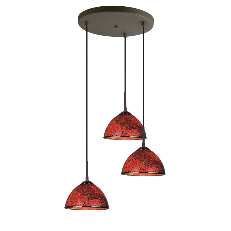 Espalda 3 - Light Cluster Pendant, Mosaic Red, Medium Bronze