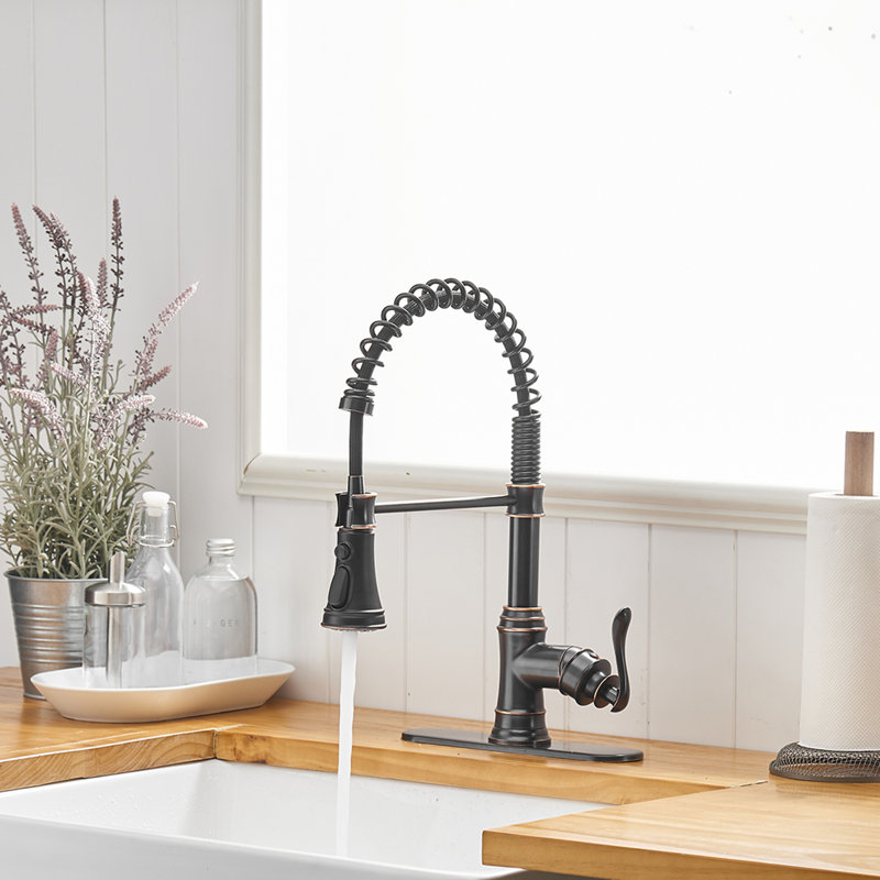 VIBRANTBATH Pull Down Kitchen Faucet, Beautiful Modern Design, High Quality Construction, Easy Install, 3 Spray Settings, Strong Water Pressure