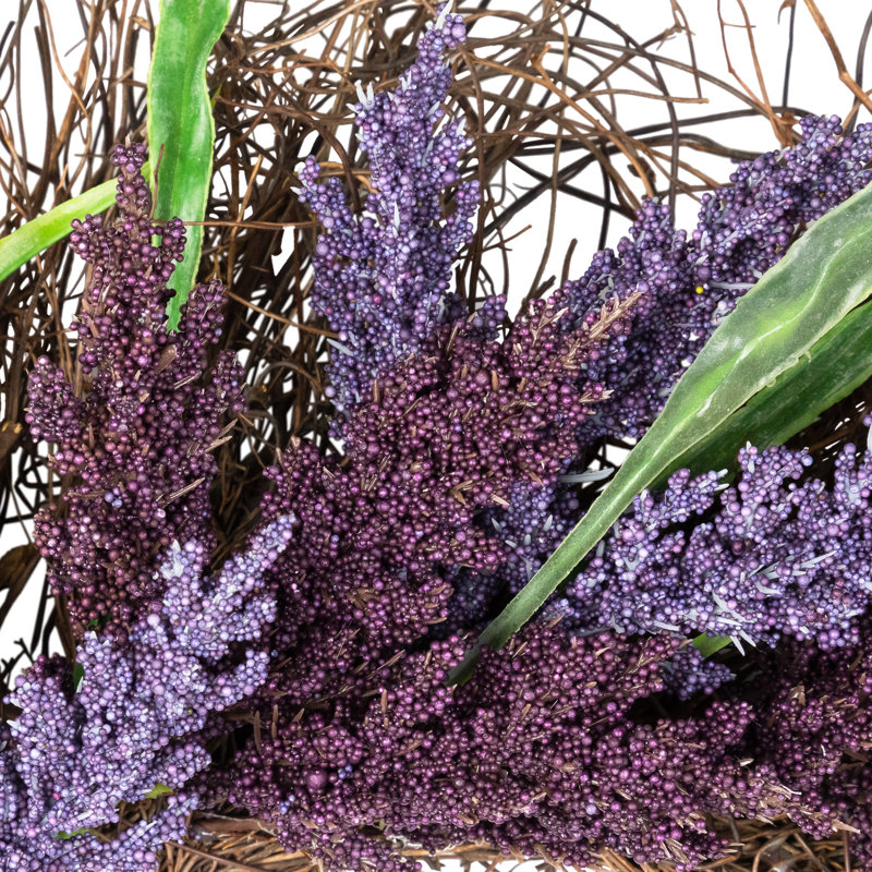 Couronne de vigne en spirale lavande 22 pouces non éclairée