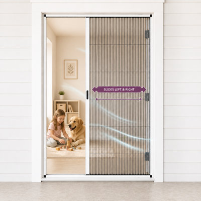 32" x 80"Retractable Screen Door, Heavy-Duty Aluminum Frame, Unique hydrophobic design,Tear-Resistant Mesh, Foldable Design for Front Door, Patio & Balcony, Anti-Pest , White