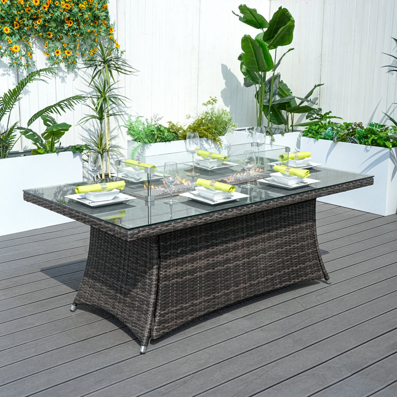 Table de foyer d'extérieur au propane en aluminium Quinnipack