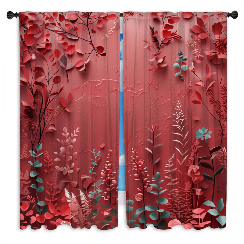 Rideaux de fenêtre à motif floral obscurcissant et obscurcissant - 2 panneaux, 20in x 50in - 2 panels, Transparent