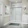 44-48" W x 70" H Semi-Frameless Double Sliding Shower Door with with 1/4"(6mm) Explosion-Proof Clear Tempered Glass